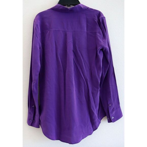 Equipment Women's Sz XXS Purple Slim Signature Silk Long Sleeve Shirt - Picture 3 of 6